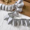 High-Quality 2.5cm Pleated Lace Woven Polyester Ribbon for Clothing and Cuff Decoration