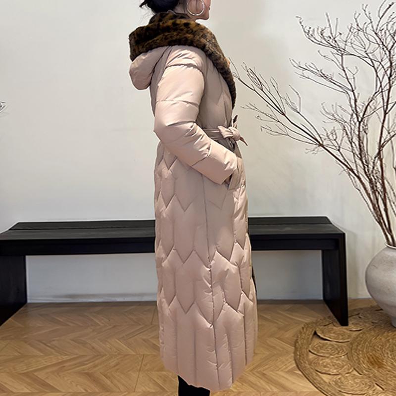 Plus Size L-7XL Fashion Winter Jackets Woman Long Parkas Hooded Faux Fur Collar Loose Thick Warm Overcoat Casual Women's Coats With Belt