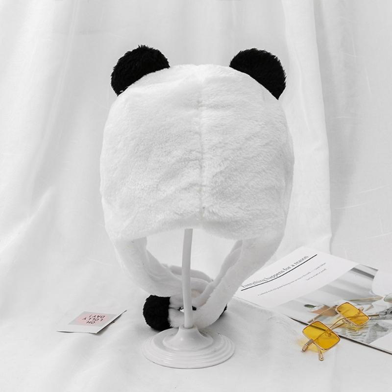 Kawaii Cartoon Tier Panda Hut Niedliche Kopfbedeckung Winddicht Warmer Hut Verkleidung Halloween Cosplay Geschenk für Junge Mädchen Kind Erwachsener