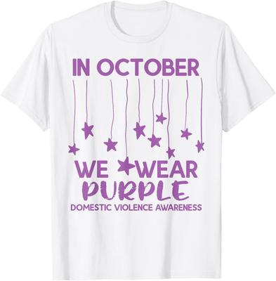 Domestic Violence October Wear Purple Stars Unisex T-Shirt