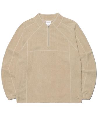 Nomaenyueol Heavy Waffle Half Zip-Up - Oatmeal