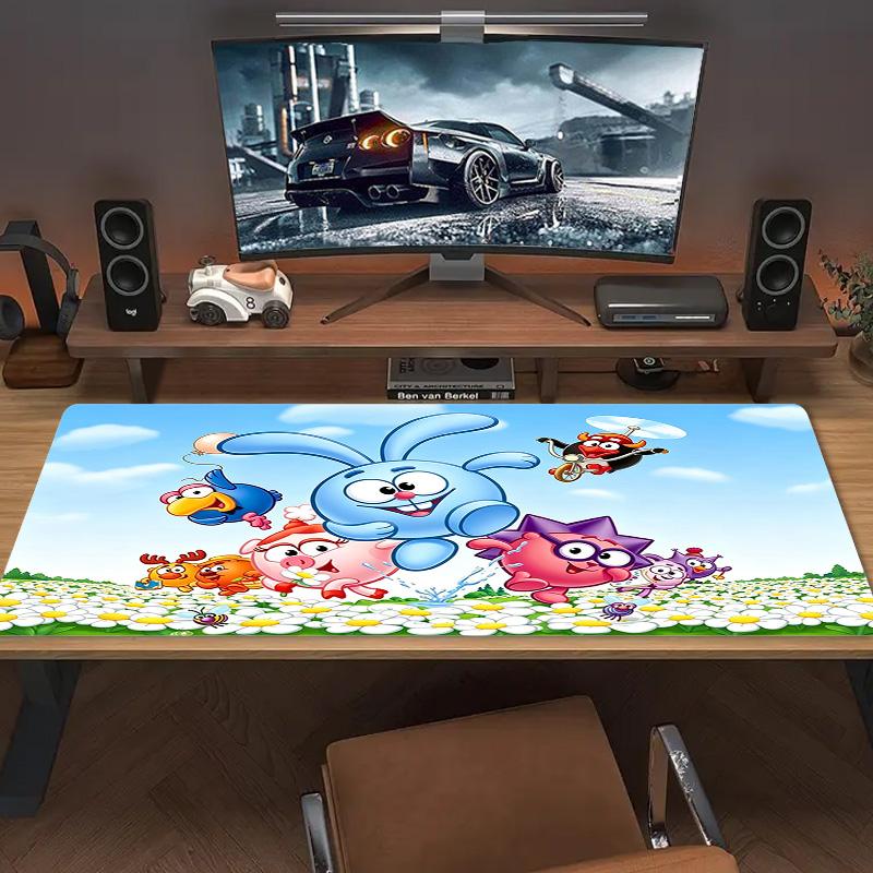 Kikouriki Kikoriki Cartoon Color Mouse Pad Large Gaming Table Cushion Non-slip Laptop Tablet Big Mousepad XXL Mat Mini PC Playmat With Lock Edge