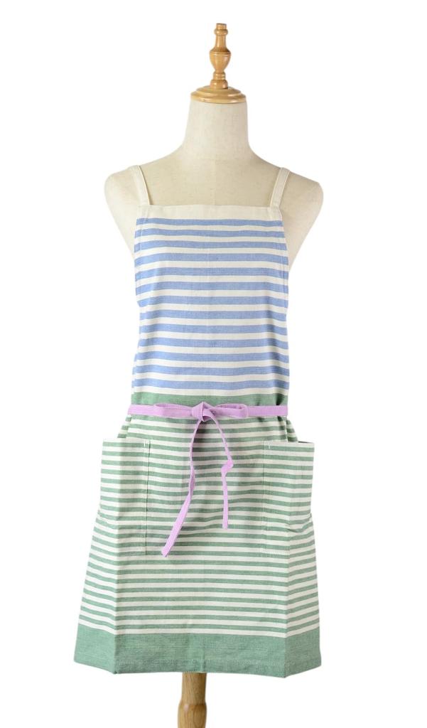 Friends Hill Short Apron Twin Border Blue