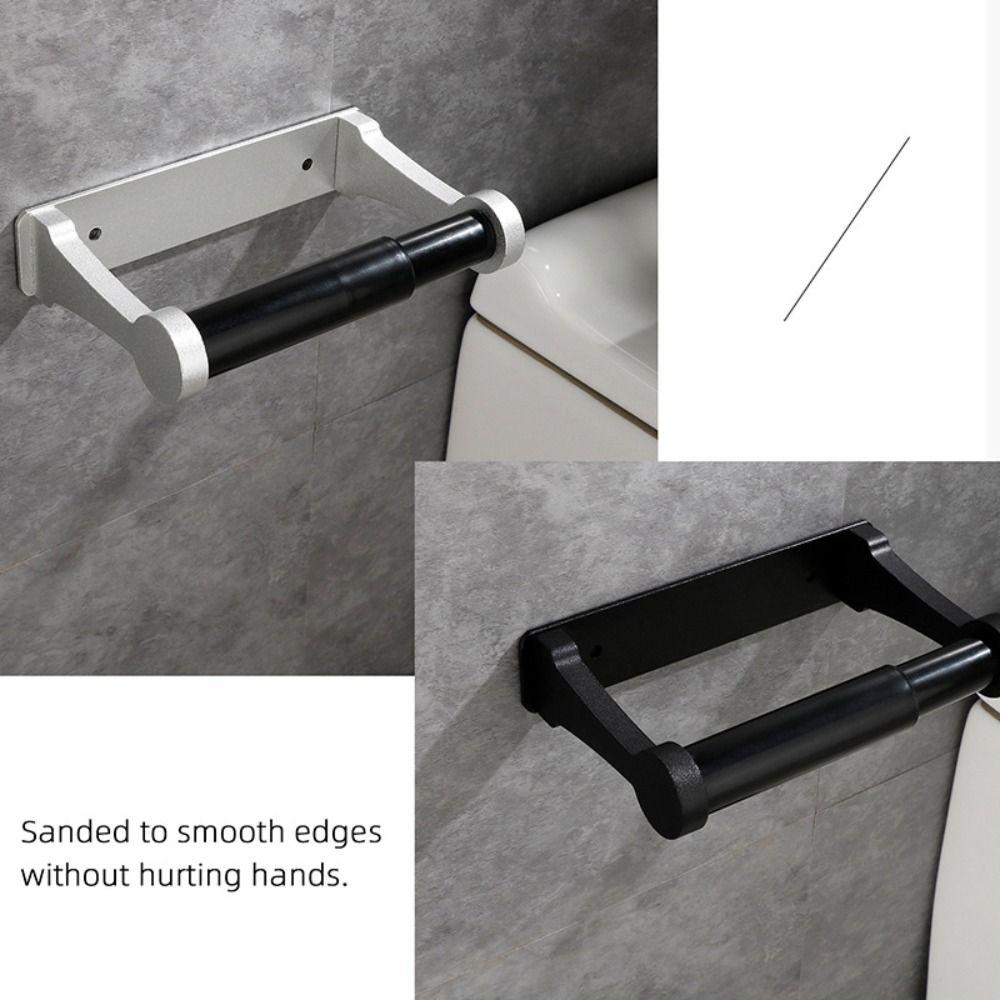 Stainless Steel Toilet Roll Holder Space Aluminum Tissue Paper Holder Under Cabinet