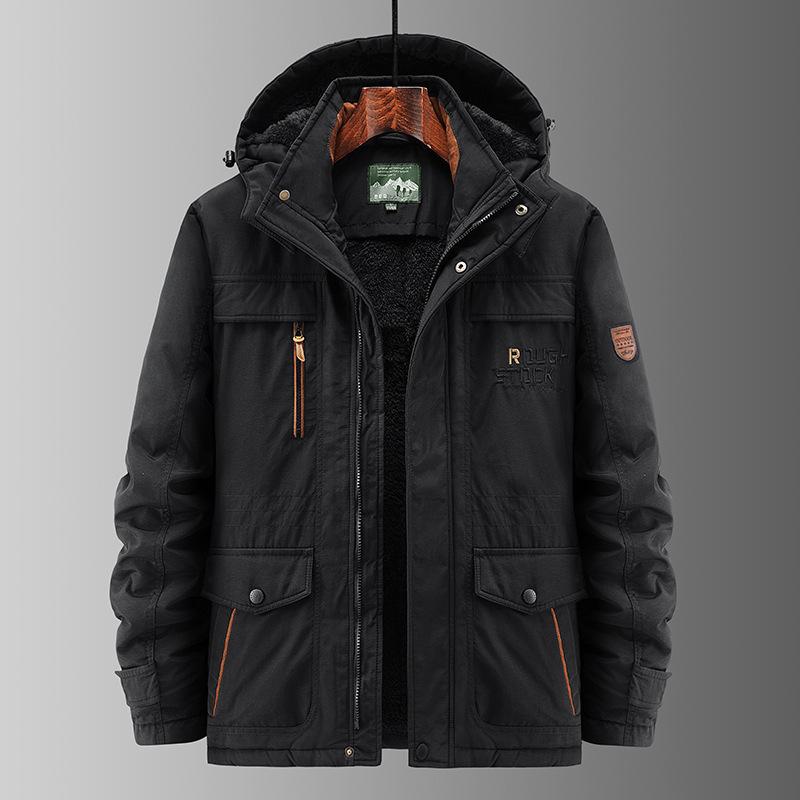 

Новая одежда с хлопковой подкладкой для молодых и средних отцов Утепленные куртки больших размеров с хлопковой подкладкой Зимняя одежда с хлопковой подкладкой 5XL чёрный