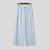 INCERUN Men's Sheer Overlay Split Trousers Casual Wide Leg Drawstring Beach Holiday Pants