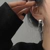 Vintage Punk Zircon Tassel Heart Pendant Metal Earrings for Women Men Goth Y2K Harajuku Long Chain Jewelry Accessories