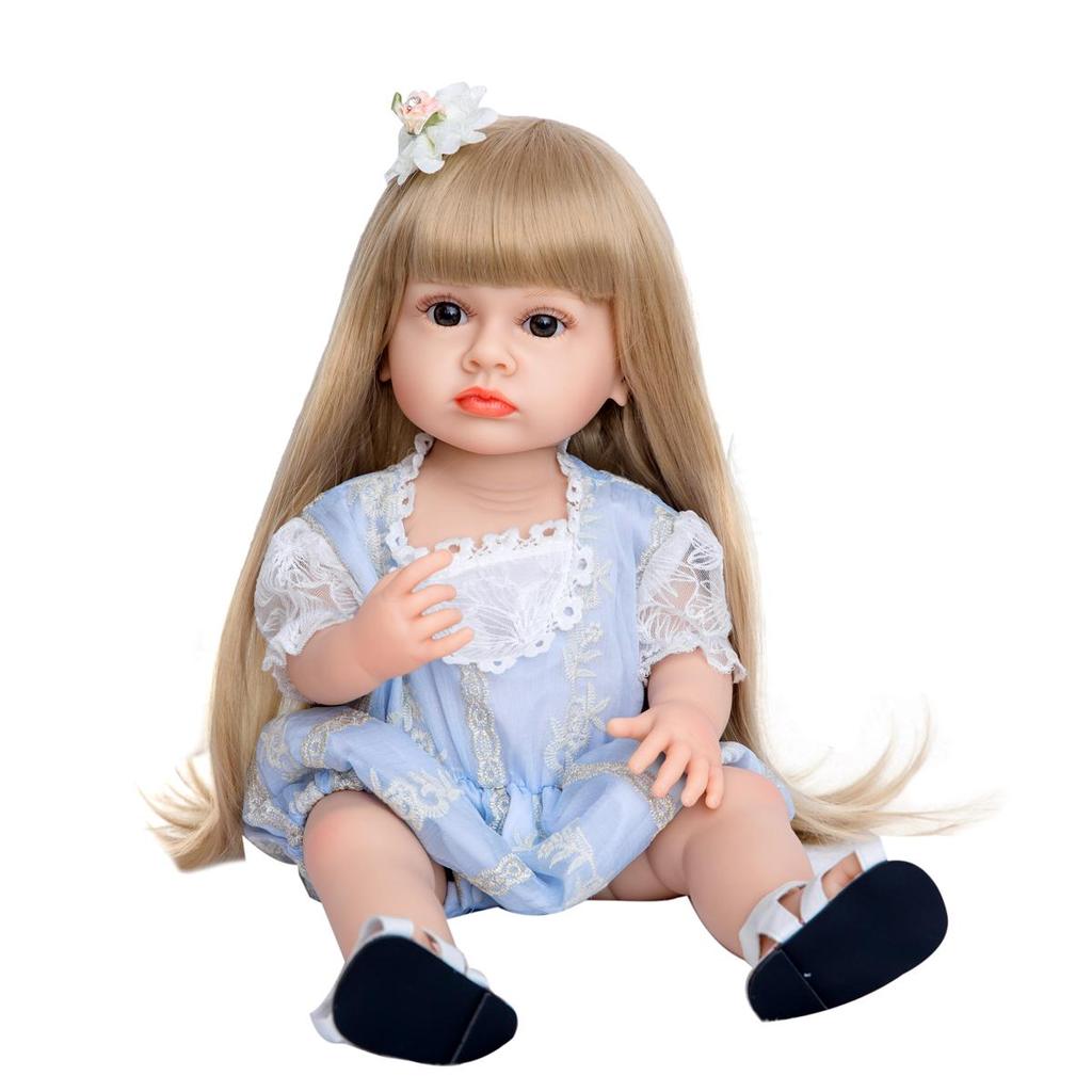 KEIUMI Reborn Baby Dolls Toy 55cm Made of KEIUMI Full Silicone Vinyl Waterproof Bebe Girl Doll with Long Hair Child Playmates