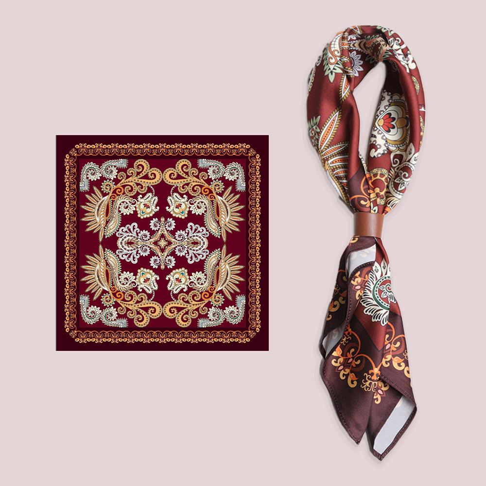 

53*53см Модный женский шарф из искусственного шелка квадратный шарф-повязка на голову 53*53 cm