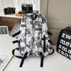 Student School Bag Nylon Backpack Men's Large Capacity Graffiti Backpack