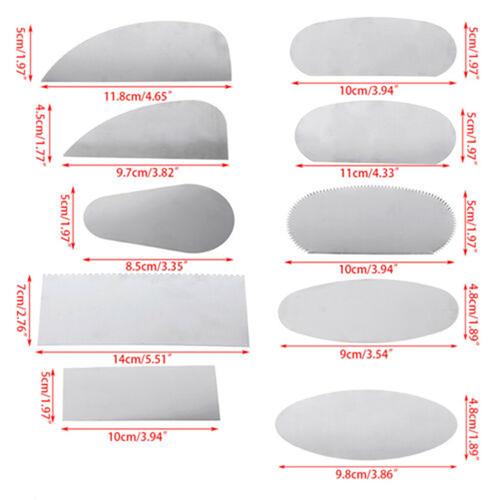 10Pcs Pottery Clay Steel Scraper For Polymer Steel Cutter Ceramic Serrated Tools