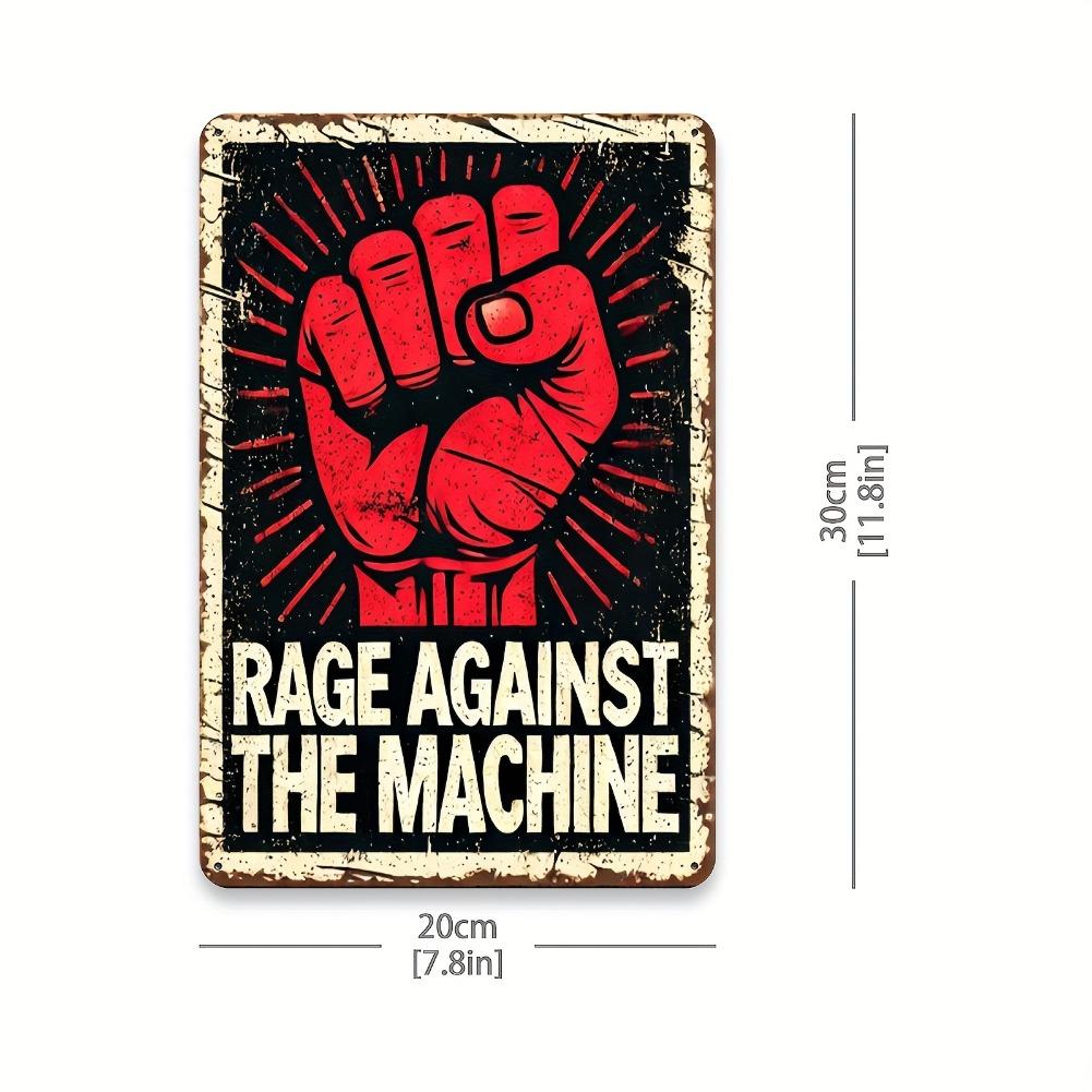 

1pc 8x12 Rage Against The Machine Metal Tin Wall Art - Durable Easy-to-Hang Decor for Home Kitchen Bar, Indoor/Outdoor Gift 20x30cm