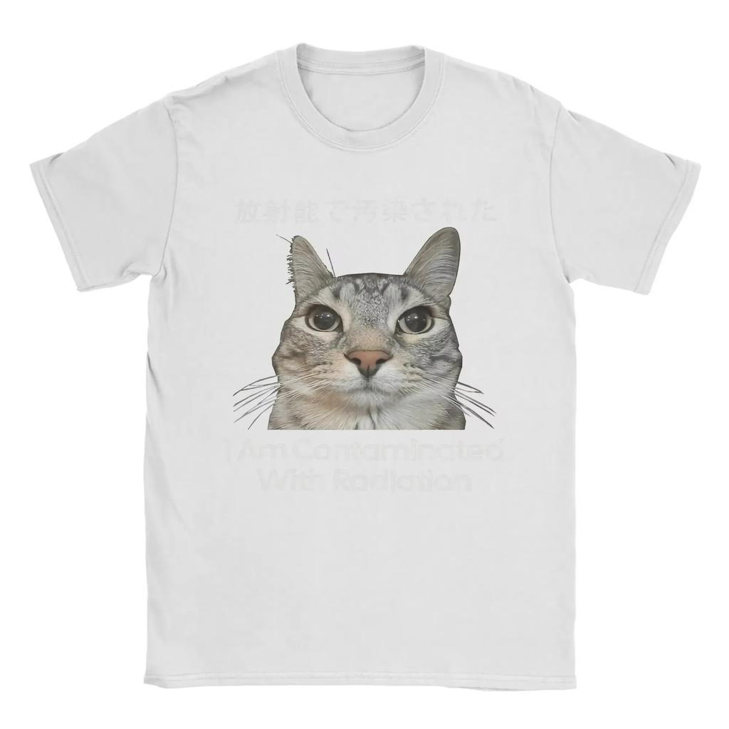 Im Radiation Contaminated Meme Cat Japanese Style Womens Top Fun Sleeve Harajuku Short Sleeve Casual Aesthetic Apparel