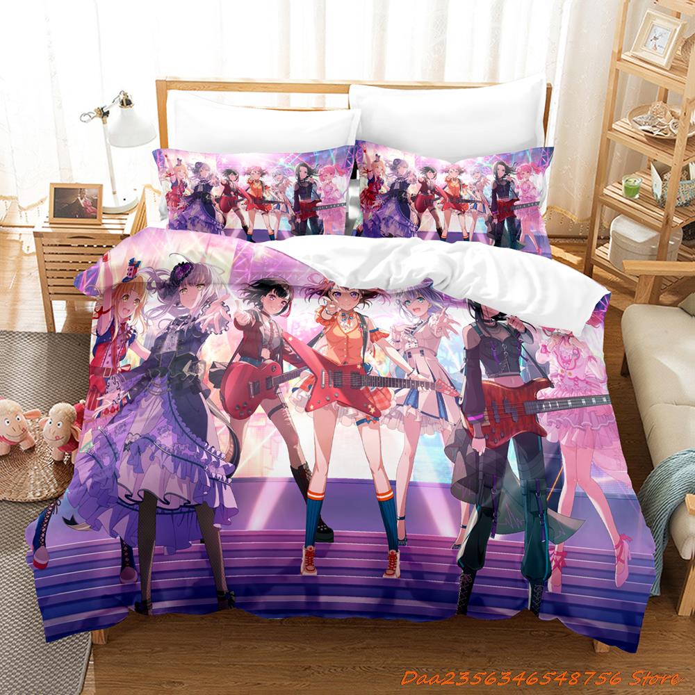 

Personelity New Raise A Suilen Bedding Set Cartoon Anime Three-Piece Set Adult Kid Bedroom Duvetcover Sets 3D Kawaii Girls Lit EU Single(135*200cm)3pcs