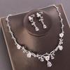 Fashion Flower Rhinestone Zircon Wedding Necklace Earring Set for Bridal Jewelry Women Wedding Dresses Accessories Party Gift