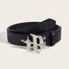 Punk PU Waist Belt for Jean Rock and Roll Hip Hop Studded Belt Waistband Glinting Buckle with Encrusted Rhinestones