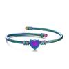 Silver/Gold/Rose Gold/Rainbow/Black Heart Initials Stainless Steel Bracelet Bracelet for Women Girl Mom Birthday