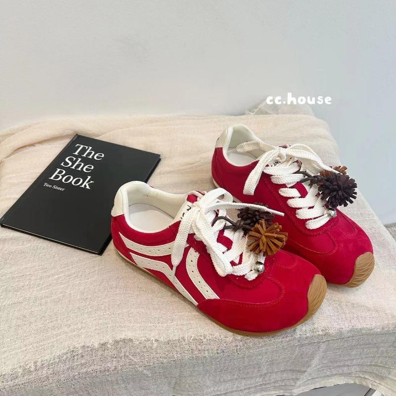 

Leather retro style heightening women s new sports and leisure niche trendy shoes board shoes women 35 красный