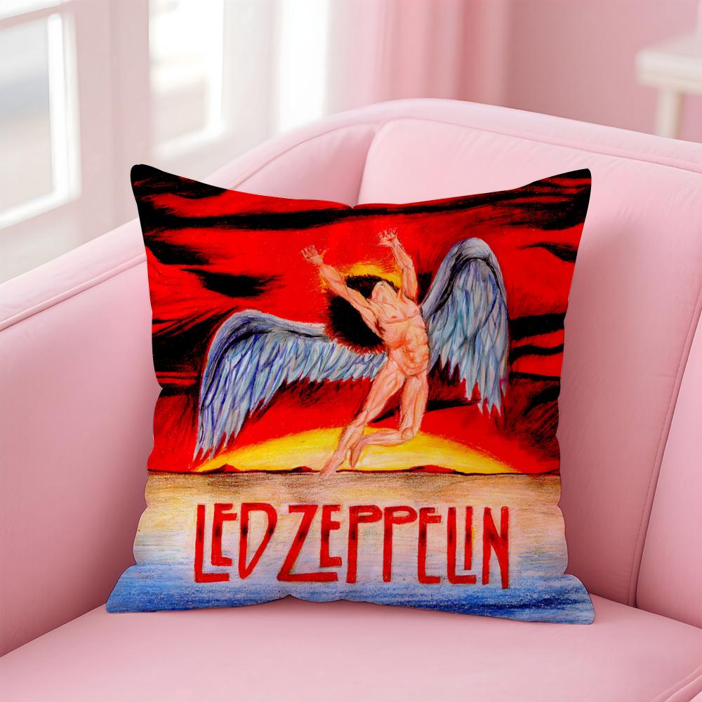 

Band L-Led Z-Zeppelin Cushion Cover Comfortable Reversible Pillow Cover Ideal for Car Sofa Bedroom & Beyond 12x12Inch