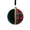 Tartan Pattern Plaid Christmas Ball Gold Trim Round Shape Foam Xmas Bauble Vibrant Colors Lightweight Holiday Hanging Decor