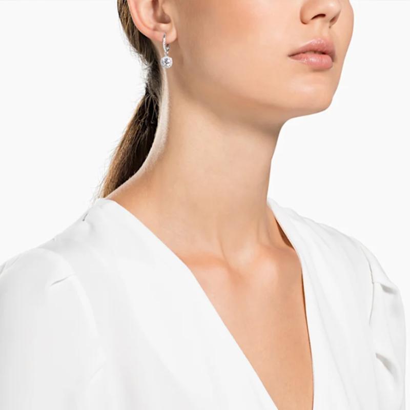 Swarovski Element Earrings Women's White Gold 5142721