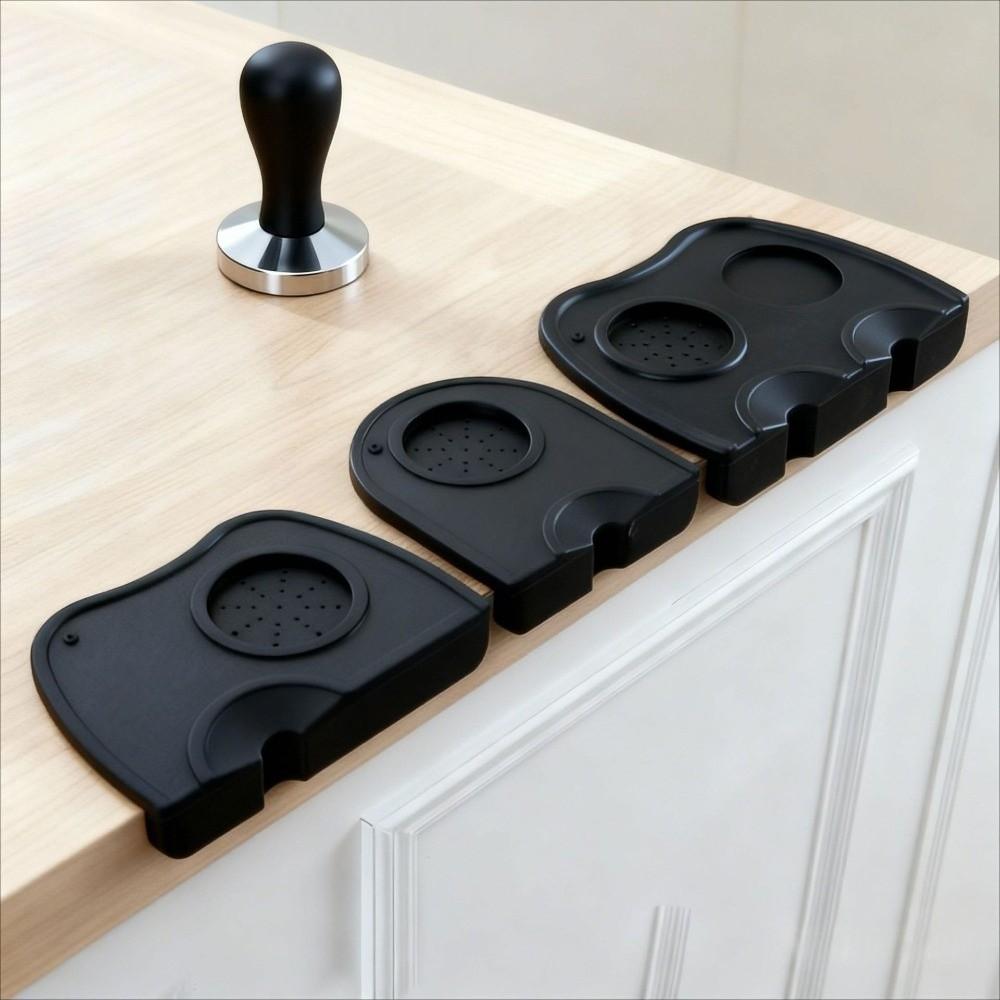 Silicone Espresso Coffee Tamper Mat Black Anti-Skid Coffee Corner Pad Professional Counter Protection Powder Distributor Mat
