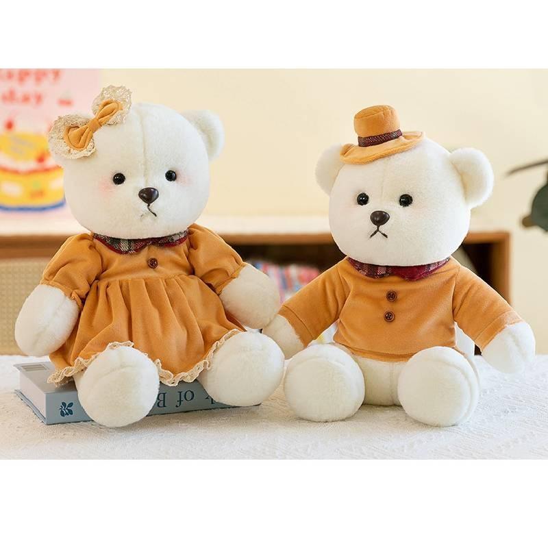 Adorable Plush Bear Doll Cute Cartoon Wedding Couple Gift For Birthdays And Celebrations 22cm 35cm 45cm Sizes Available