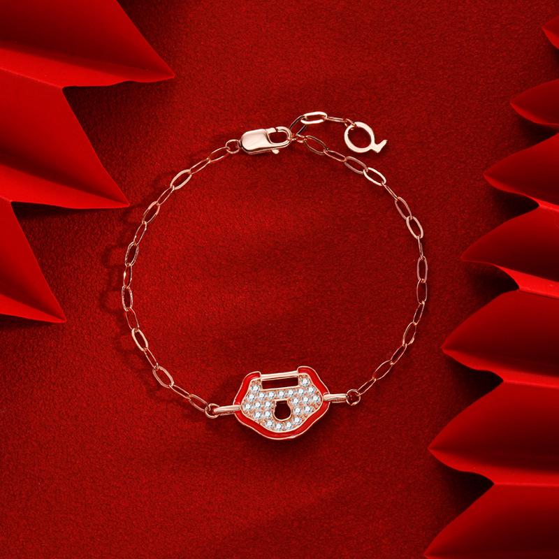 

Браслет из стерлингового серебра 925 пробы с замком Килинь Жуи для женщин - Новый изысканный нишевый стиль с эмалью и полной бриллиантовой отделкой. 925 Silver