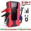 Starter de Urgență Multifuncțional 10000A cu Pompă de Aer 150PSI, Booster Portabil Baterie Auto, Umflare Digitală Anvelope, Încărcător Portabil Baterie Vehicul