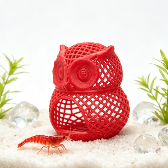 Betta Fish Habitat Accessories Owl Tank Hideout, Aquarium Shrimp Cave, Hollow Non-Toxic House Hide Cave for Decoration