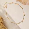 Baroque Pearl Tube Spacer Bead Clavicle Necklace in 18K Gold-Plated Titanium Steel