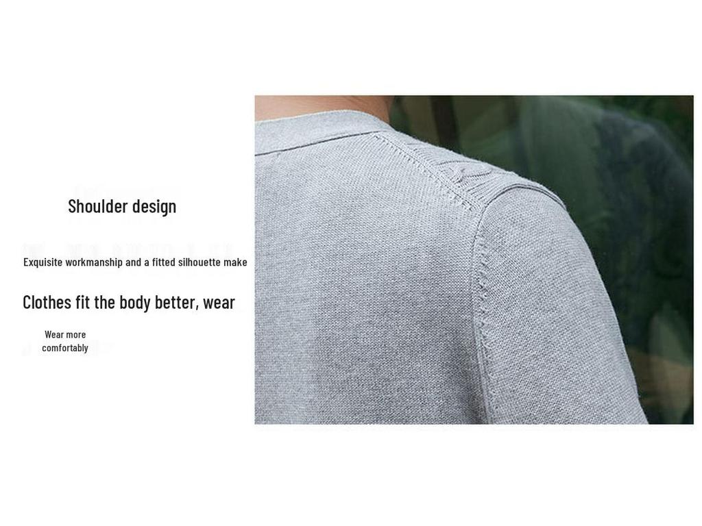2025 New Autumn/Winter Men's Pure Cotton Cable Knit Cardigan: Youthful, Casual, V-Neck Sweater Coat, Thickened for Warmth.
