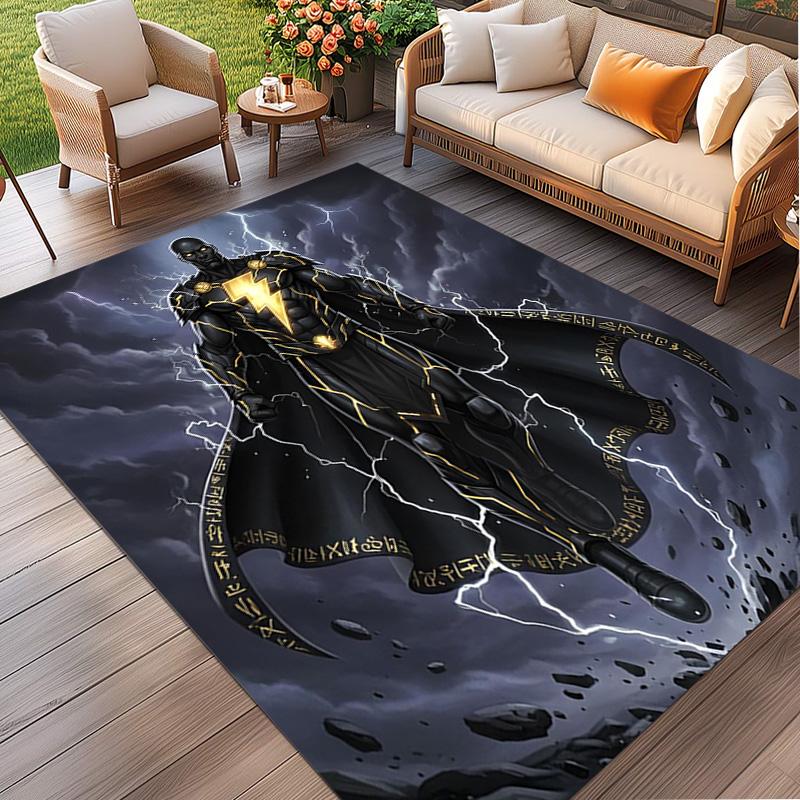 Black Adam Print Rug, Washable Floor Carpet, For Entryway Dorm Laundry Room Office Study, Home Decor Birthday Christmas Gift