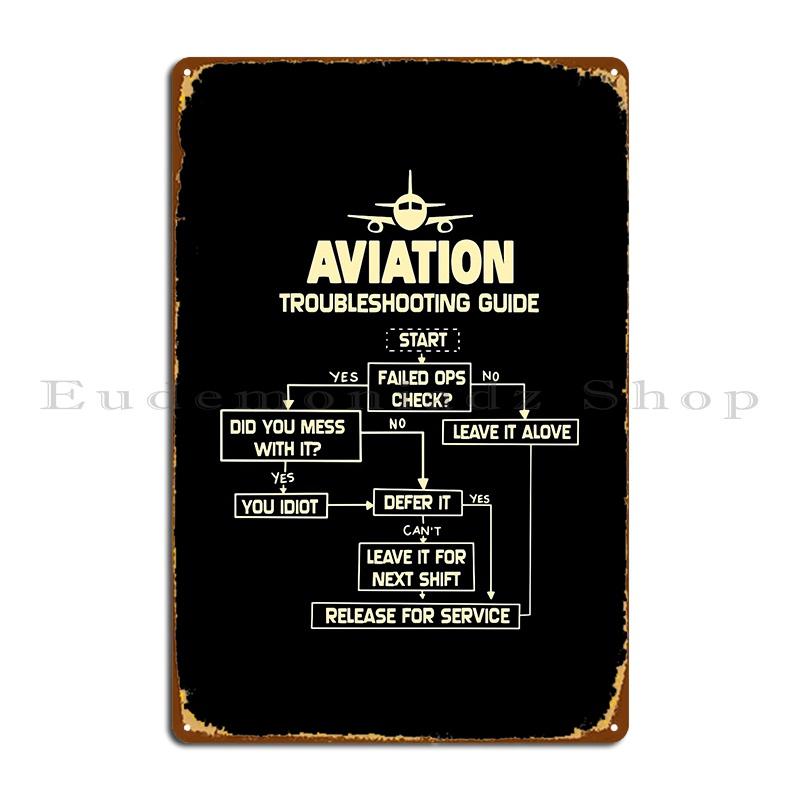 

Aviation Troubleshooting Guide Airplane Gift Metal Plaque Cinema Wall Cave Mural Custom Home Tin Sign Poster 20x30cm（7.8x11.8inch）