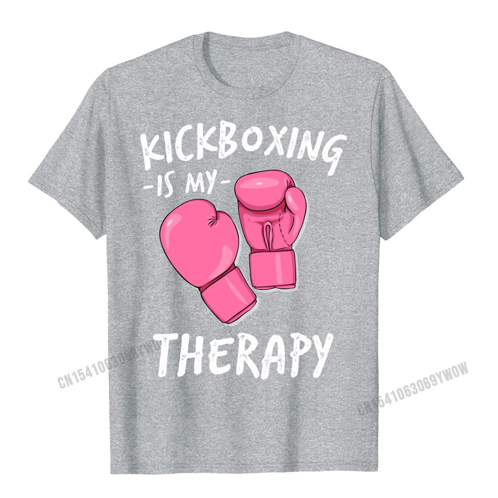 Kickboxing Is My Therapy Sweater Womens Hoodie Boxing Gift Unisex Tops Tees For Unisex Cotton Top T-Shirts Normal High Quality