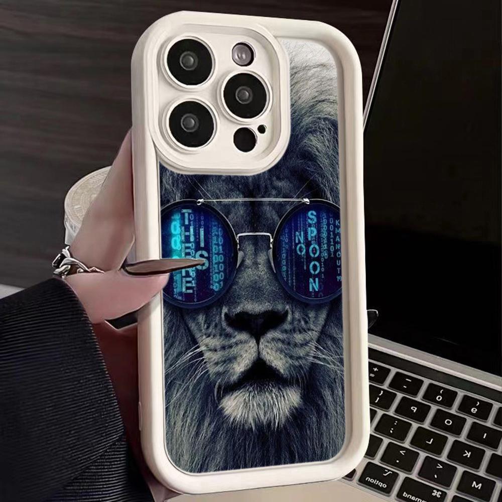 Ae86 Lion Black Design Art Ochronne Etui na Telefony Samsung S24 S23 S22 Ultra A15 A14 S21 FE A54 A12 A25 A35 A53 Angel Eyes TPU Tylna Obudowa