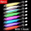8pcs Metal Cast Jig Spoon 10g 15g 20g 30g 40g 60g 80g Lures with Hook Casting Jigging Fish Sea Bass Fishing Lure Artificial Bait