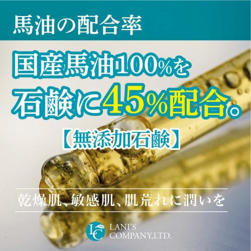 Plus for Planning Handmade Horse Oil Soap (Unscented) 90g x 2/Contains 45% of 100% Japanese Horse Oil in Soap Cold Process Manufacturing Dry Skin Sens