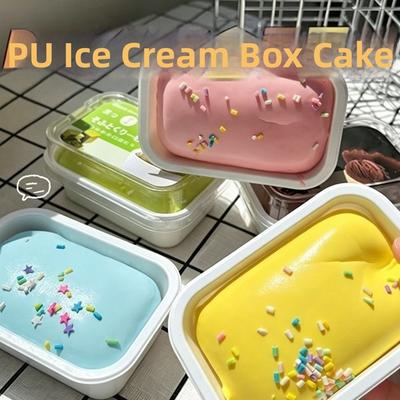Angstlindernde klebrige Box Kuchen Squishy Spielzeug Kreatives langsamer Rückprall Fidget Spielzeug Kinderspielzeug Geschenke