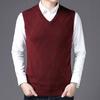 Men's Knitted Sweater Vests V-neck Middle-aged Men Sweaters Vest for Male Tops Man Knitted Vest Sweater