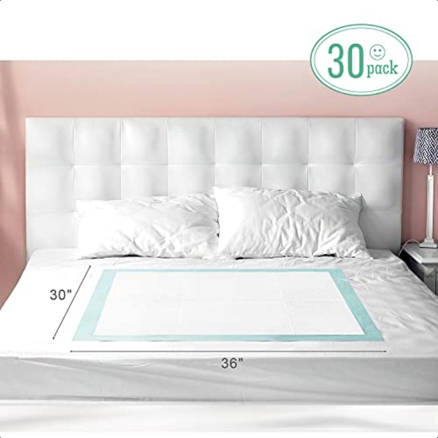 Bed Pads with Adhesive Strips 30'' X 36''  Underpads Extra Large Thicker Incontinence Pads for Unisex Adult Senior and Pet 30 C