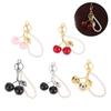 Chic Black/Red Cherry Keychain With Sparkling Resin Pendant ,  Women'S Bag Decoration Charm Key Chain Diy Accessories
