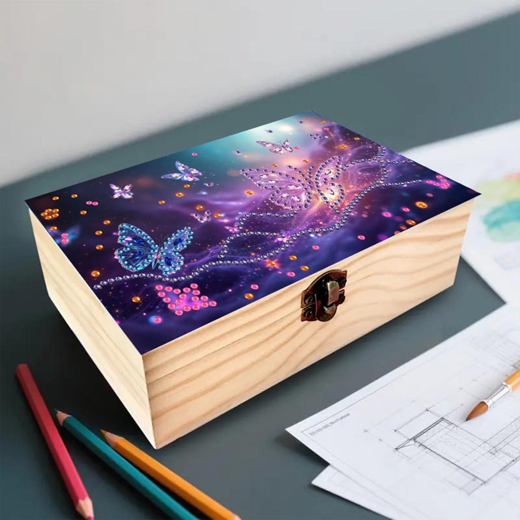 Drewniany Pudełko do Przechowywania Diamond Art DIY z Zamykaną Klamrą Pudełko do Przechowywania Obrazów Diamond Art Zestaw Prezent na Urodziny i Święta