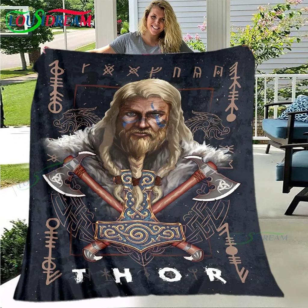 Nordische Wikinger-Mythologie Weiche Decke Sport Wohnzimmer Schlafzimmer Sofa Bett Decke Geburtstagsgeschenk Reise Büro Mittagspause Decke