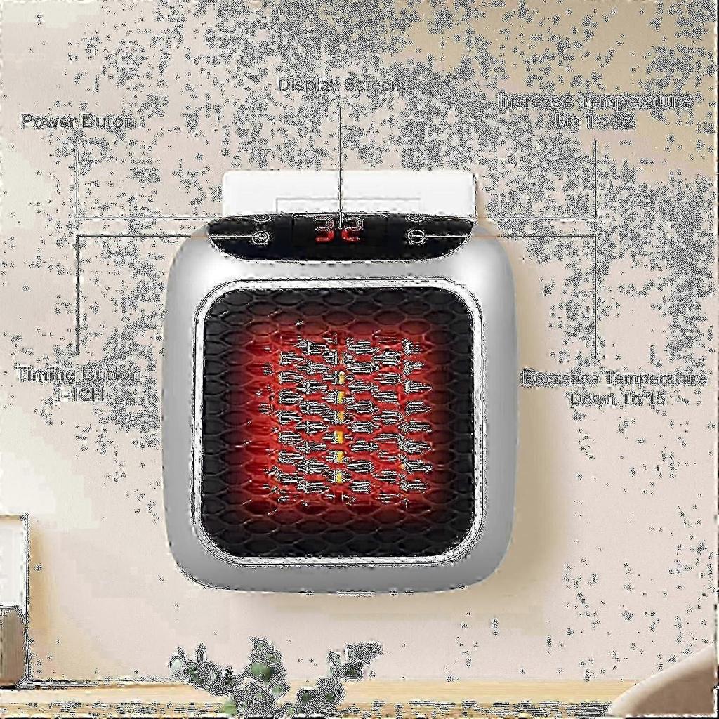 Portable Heater, 800W Ceramic Plug in Heater, Space Electric Fan Heater with Remote Control, 12H Timer, LED Display,