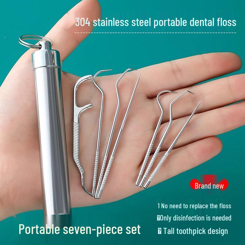 Portable 304 Stainless Steel Toothpick - Ultra Fine Metal Cleaning Tool
