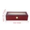 Well-protected Wooden Watch Box Glossy Paint Red Sandalwood Storage Box Large Capacity 6 Slots Display Case Retail Wholesale