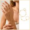 Bracciale Anello a Catena a Mano in Acciaio Inossidabile per Donna, Braccialetti Dita a Doppio Strato Placcati Oro Regolabili, Gioielli per Feste Estive
