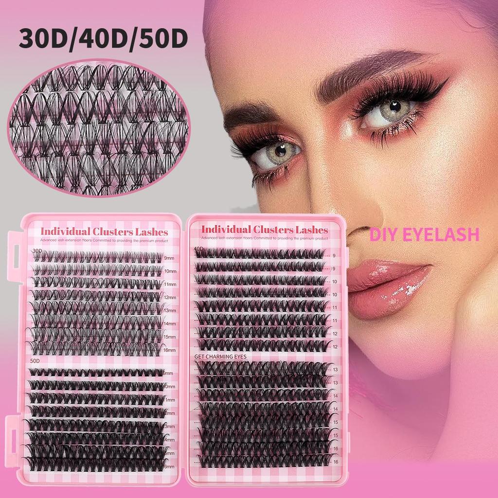 European & American Style Natural Fluffy False Eyelash Set, Single Cluster, Large Capacity Eyelash Extensions
