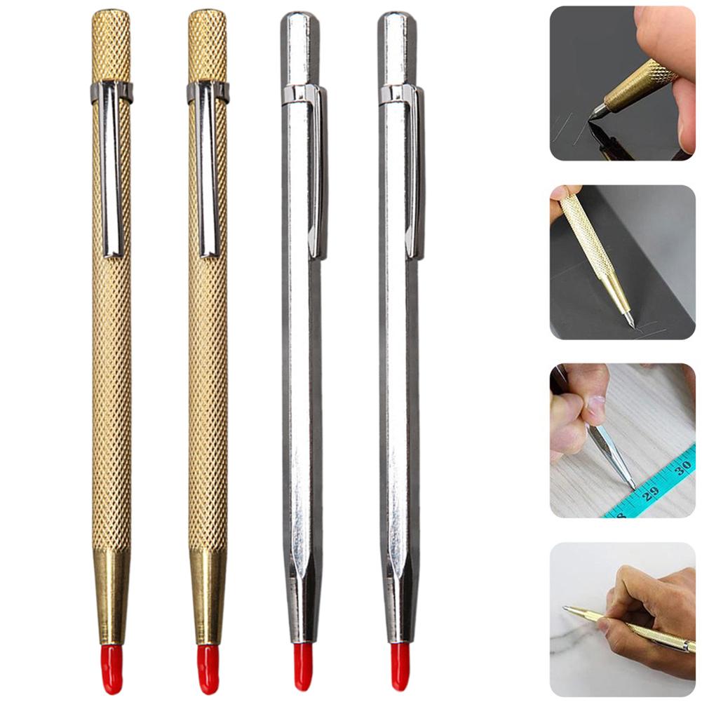 4er-Pack Hartmetall-Spitzen Glasmarking-Stift zum Ziehen von Fliesen-Schnittlinien auf Stahl, Eisen, Keramik, Marmor und anderen Oberflächen